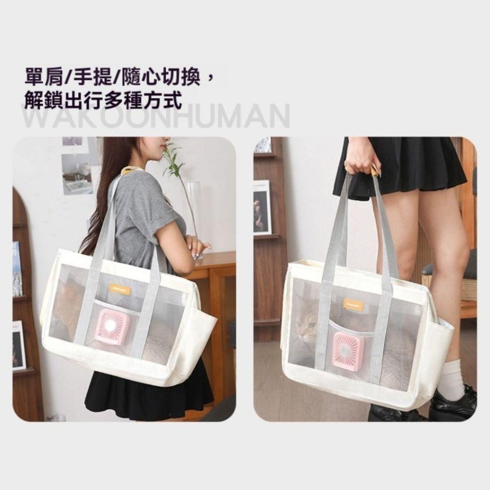 台灣現貨 硬底透氣寵物外出包  贈風扇 貓咪外出包 寵物包 小狗外出包 外出籠 側背包 單肩包 網狀包 貓包 狗包 包-細節圖7