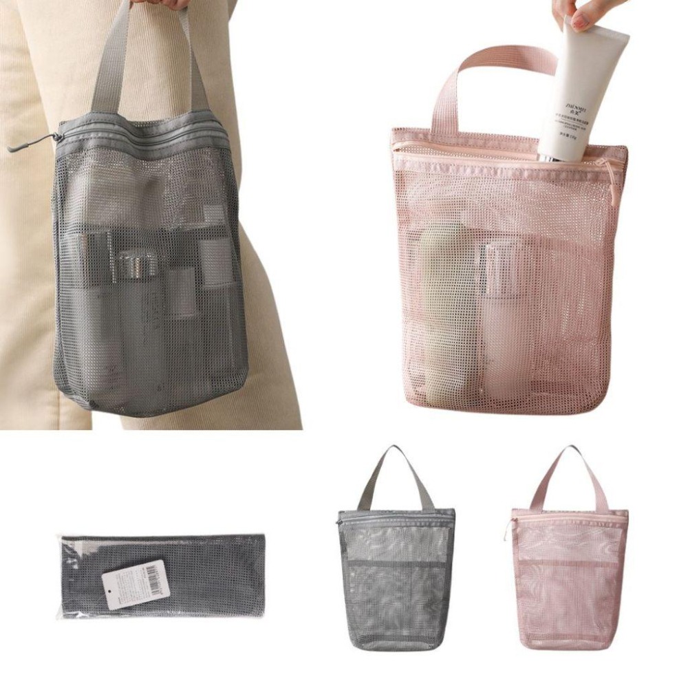 台灣現貨 日本FaSoLa 手提小網袋 布面網紗提袋 網眼提袋 網狀提袋 手提袋 小袋子 便當袋 洗漱袋 提袋 小袋子-細節圖2