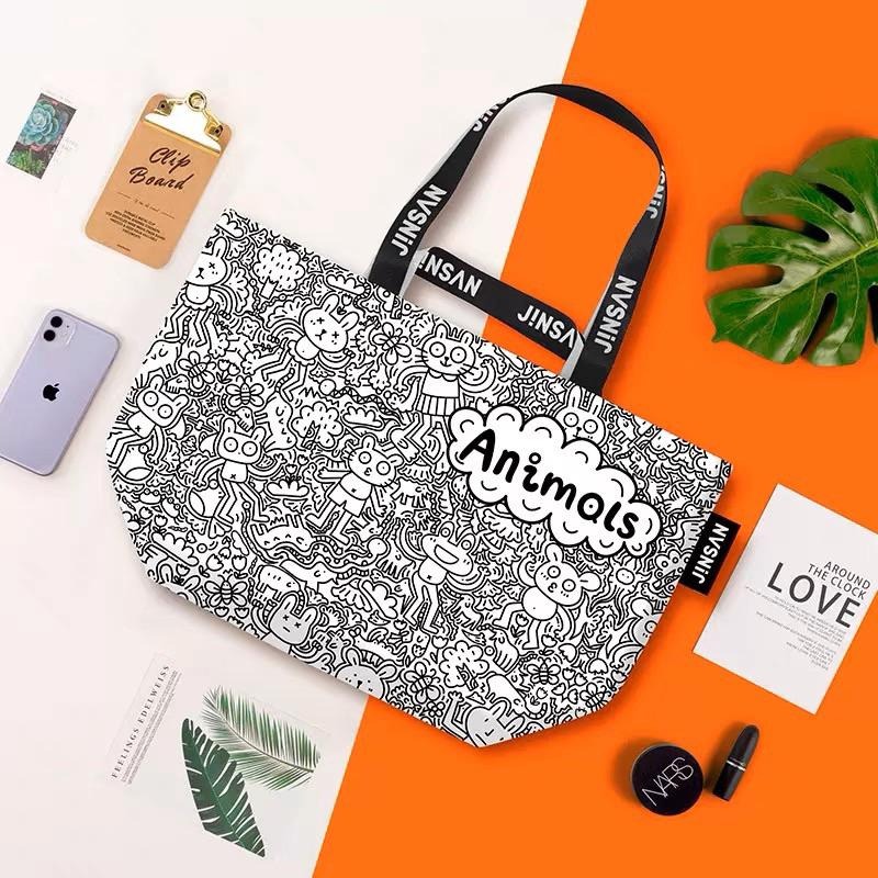 台灣現貨 防水購物袋 沙灘袋 大容量環保袋 尼龍袋 編織袋 環保購物袋 手提袋 側背包 袋 便當袋-細節圖4