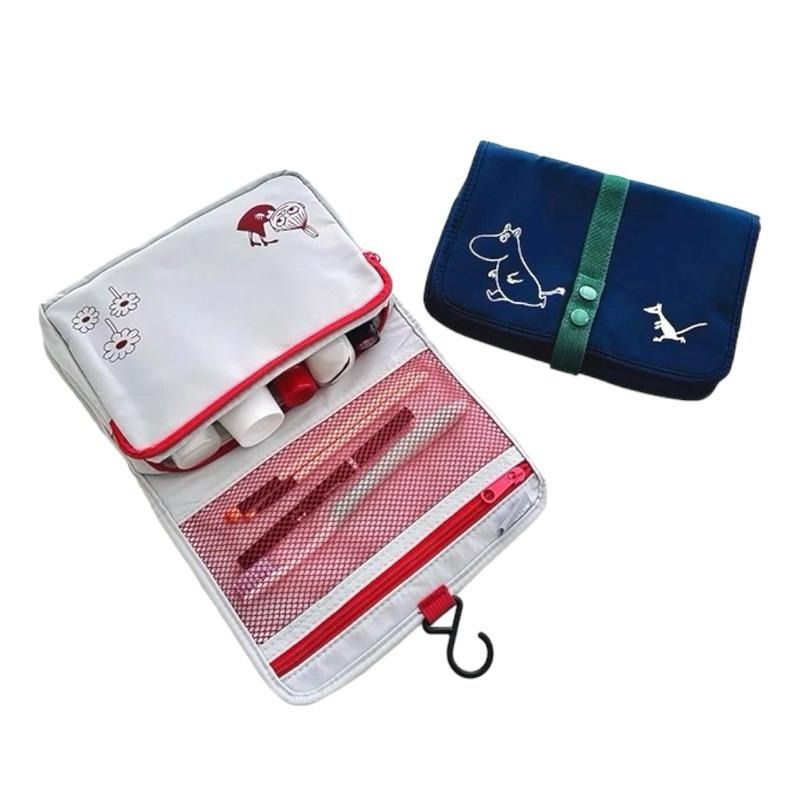 台灣現貨 嚕嚕米 MOOMIN可懸掛旅行收納包 洗漱 掛袋 卡通化妝包 收納袋 嚕嚕米收納袋 盥洗包 旅行收納包 旅行-細節圖2