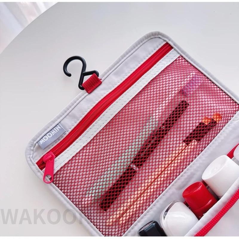 台灣現貨 嚕嚕米 MOOMIN可懸掛旅行收納包 洗漱 掛袋 卡通化妝包 收納袋 嚕嚕米收納袋 盥洗包 旅行收納包 旅行-細節圖6