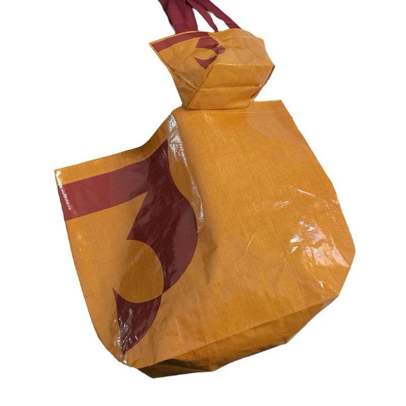 🛸台灣現貨🔥 豹老闆 焦糖棕編織袋 防水環保袋 肩背袋 環保袋 購物袋 學生 補習袋 編織袋 大袋子 托特包-細節圖3