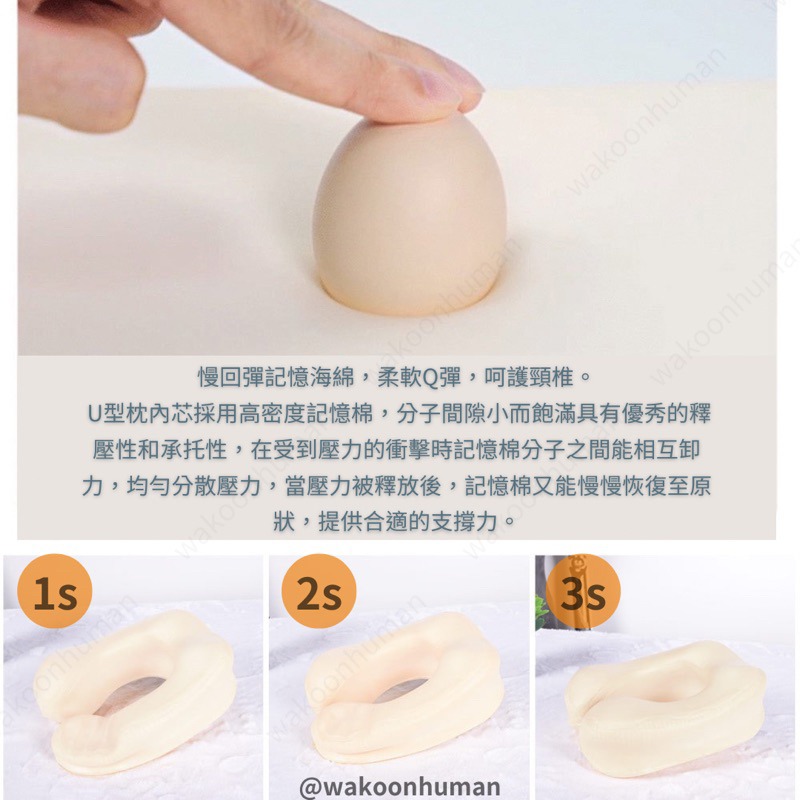 台灣現貨 HOUSEHOLD人體工學連帽頸枕 記憶枕 U型枕 旅行 飛機枕 午睡枕 護頸枕 連帽頸枕 頸枕-細節圖6