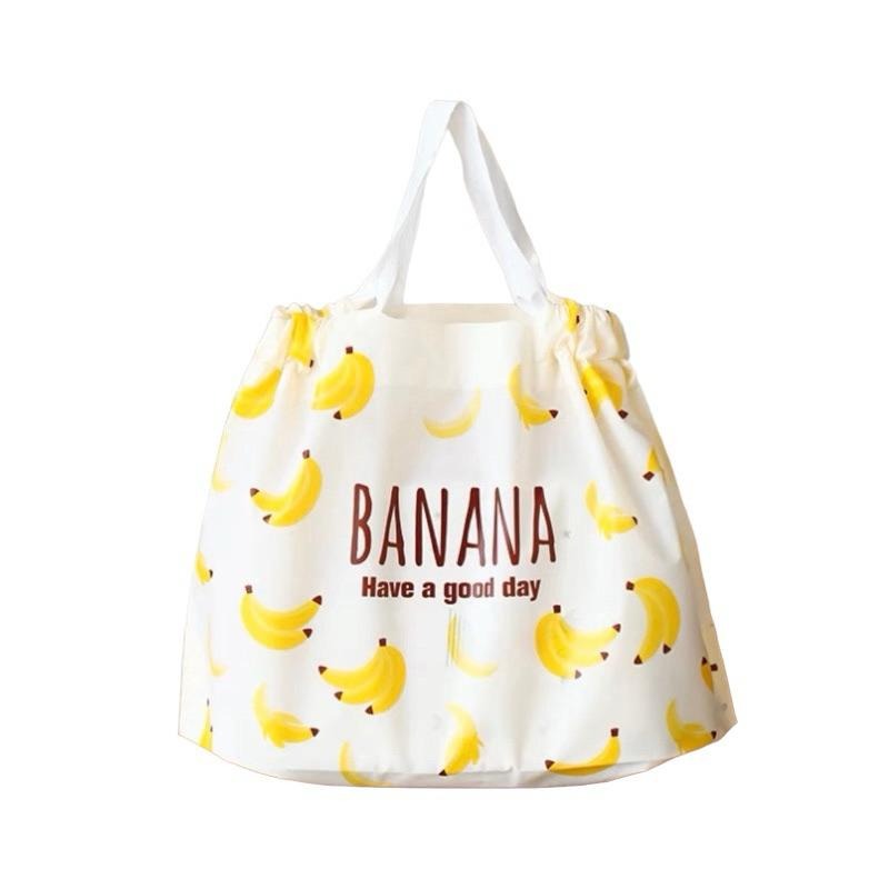 台灣現貨🍌 加厚磨砂 防水束口袋 游泳收納袋 防油袋 便當袋 香蕉袋 盥洗用品袋 防水袋 午餐袋 旅行 收納 束口袋-細節圖2