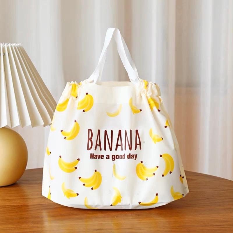 台灣現貨🍌 加厚磨砂 防水束口袋 游泳收納袋 防油袋 便當袋 香蕉袋 盥洗用品袋 防水袋 午餐袋 旅行 收納 束口袋-細節圖4