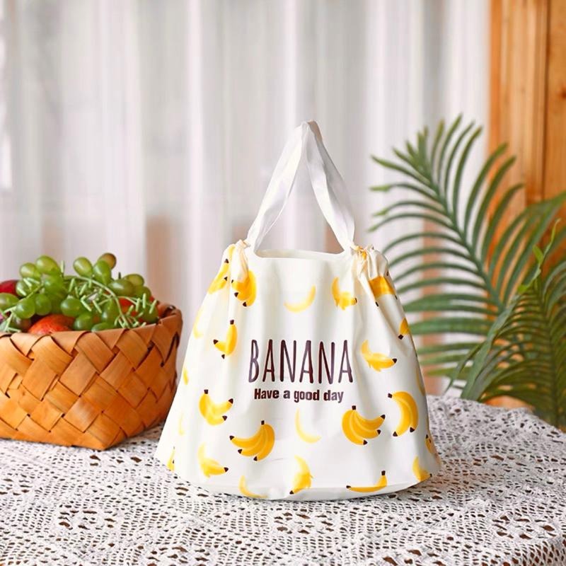 台灣現貨🍌 加厚磨砂 防水束口袋 游泳收納袋 防油袋 便當袋 香蕉袋 盥洗用品袋 防水袋 午餐袋 旅行 收納 束口袋-細節圖5