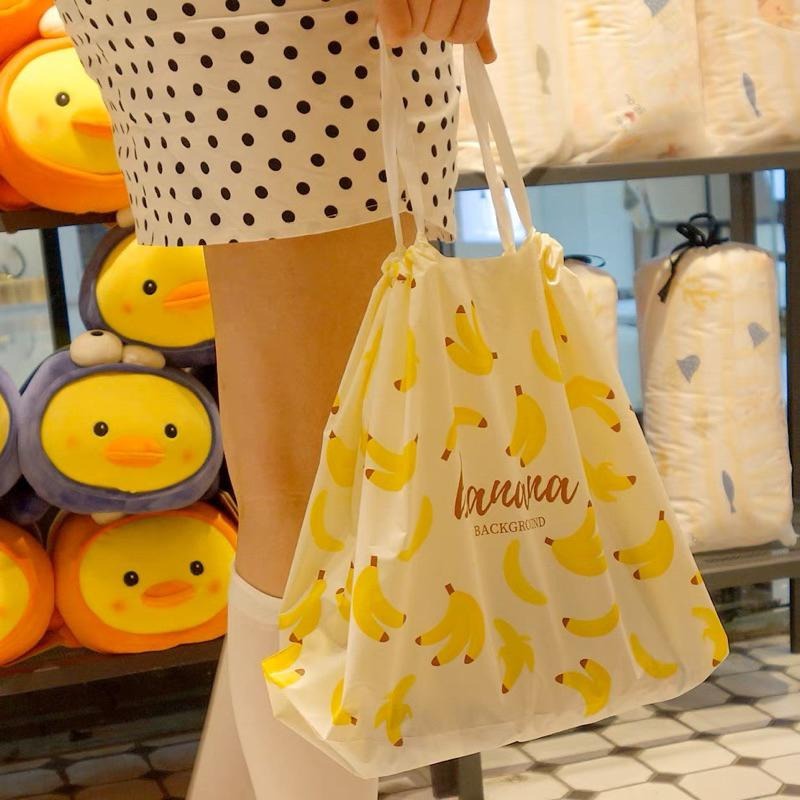 台灣現貨🍌 加厚磨砂 防水束口袋 游泳收納袋 防油袋 便當袋 香蕉袋 盥洗用品袋 防水袋 午餐袋 旅行 收納 束口袋-細節圖6