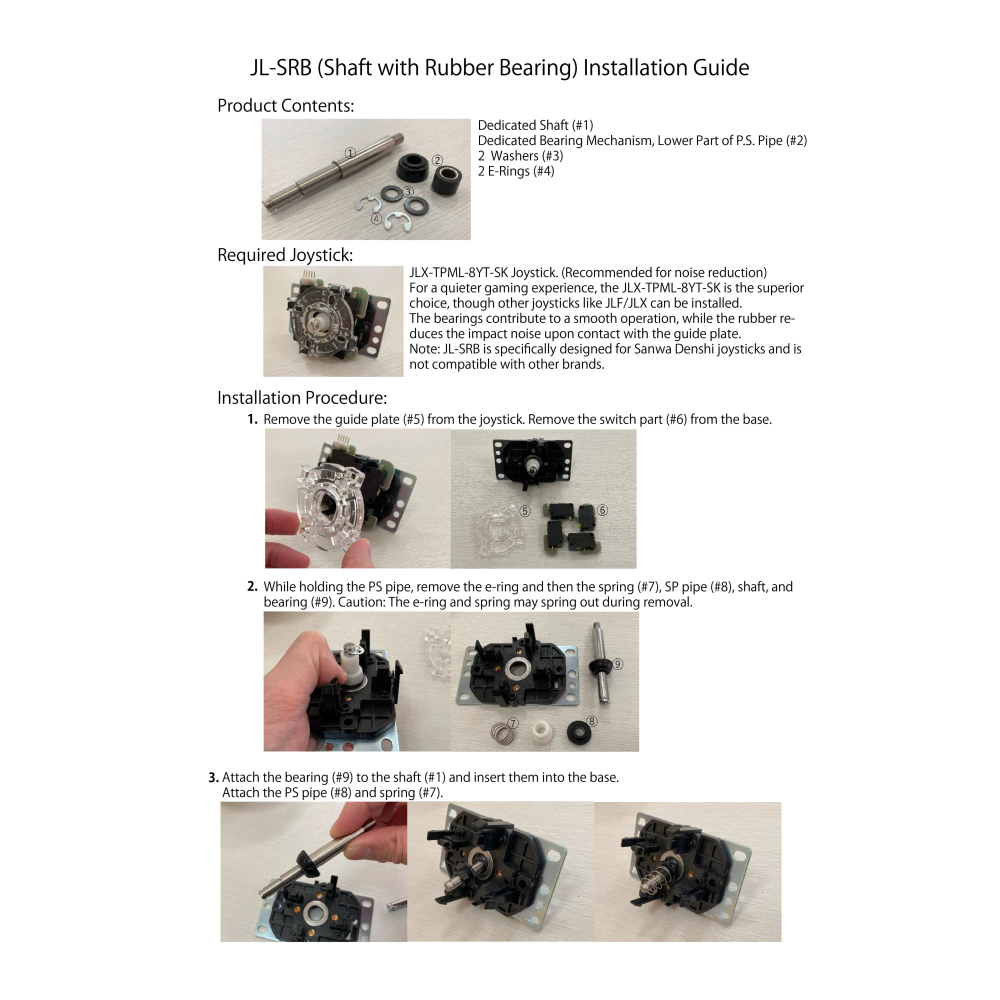 【凱迪特嚴選】🕹️ JL-SRB 橡膠軸承搖桿軸桿套件｜降噪升級・滑順手感・Sanwa JL搖桿專用-細節圖2
