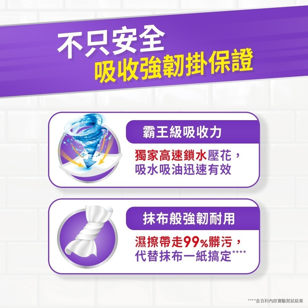 【宅配賣場】【舒潔】食安級耐用廚房紙巾 65 抽x6捲x6串/箱-細節圖7