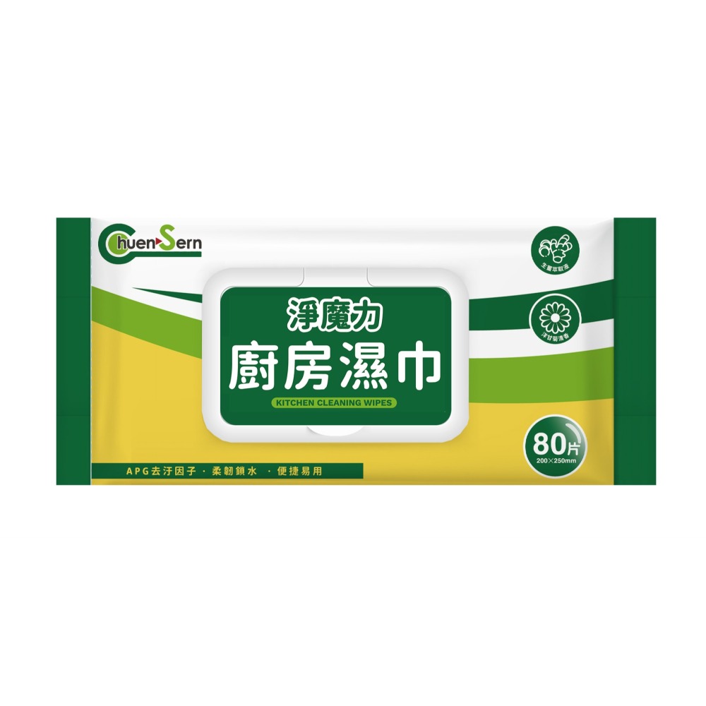【超商取貨賣場】【Chuen Sern】淨魔力廚房濕巾80抽/包-細節圖2