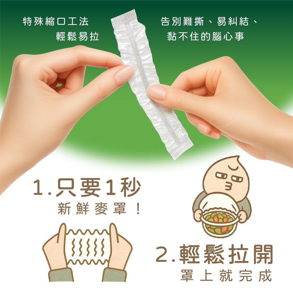 【超商取貨賣場】妙潔 食在安心一秒保鮮罩(70枚入/最長拉伸38.5cm)-細節圖2