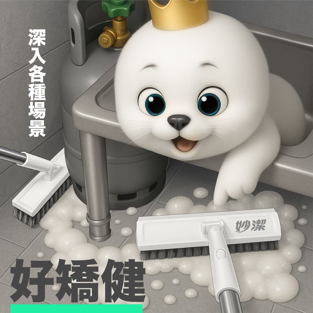 【6入組】妙潔 刷刮王多功能地板刷 (刮刷兩用/三節長桿自由組裝)-細節圖7