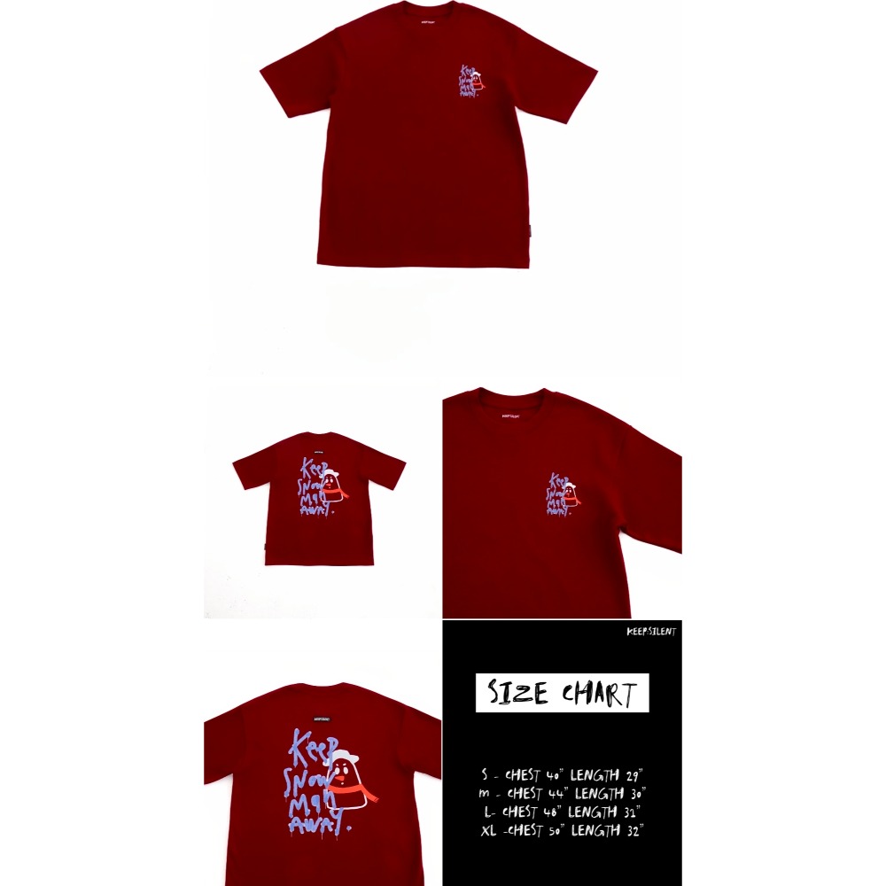 紅色雪人T恤M碼