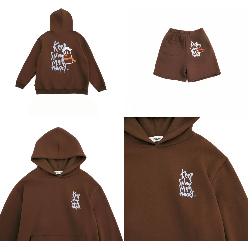 棕色帽衫+短褲M碼