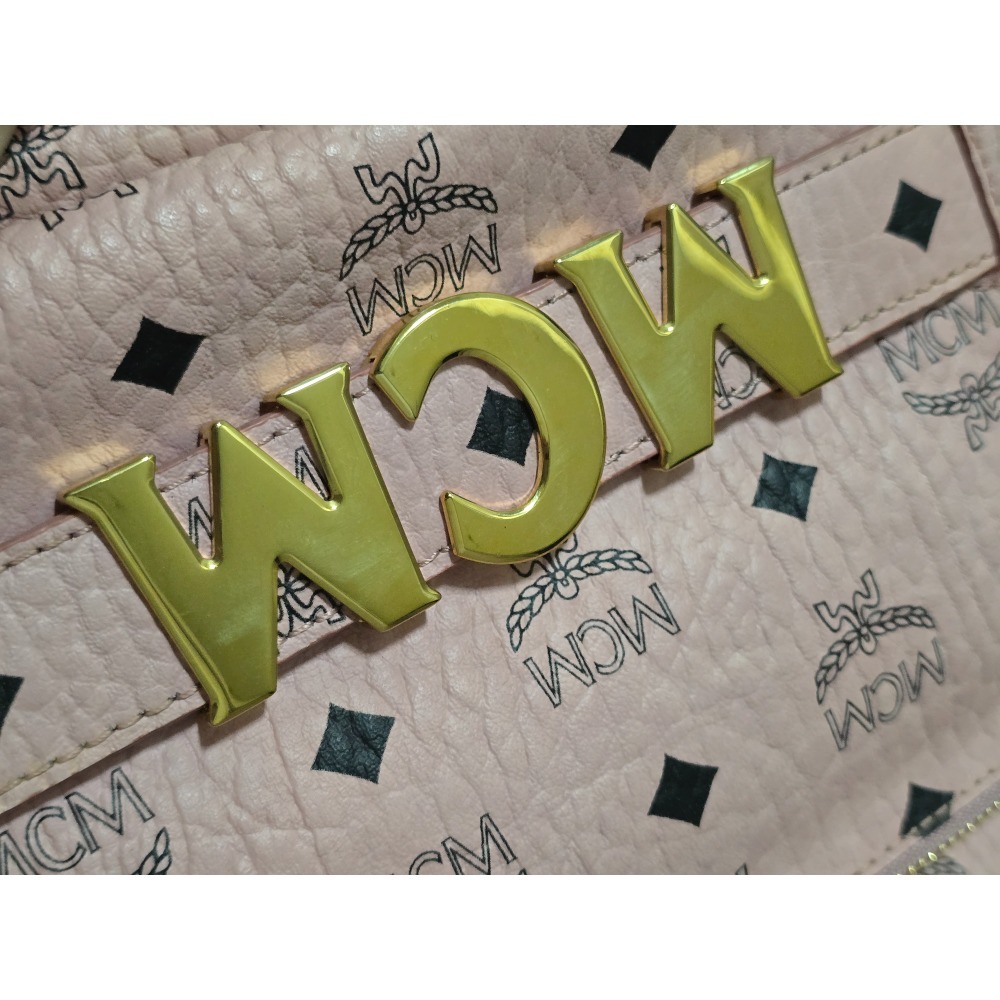 【二手/精品】MCM粉色後背包(可拆小包鏈背)-細節圖5