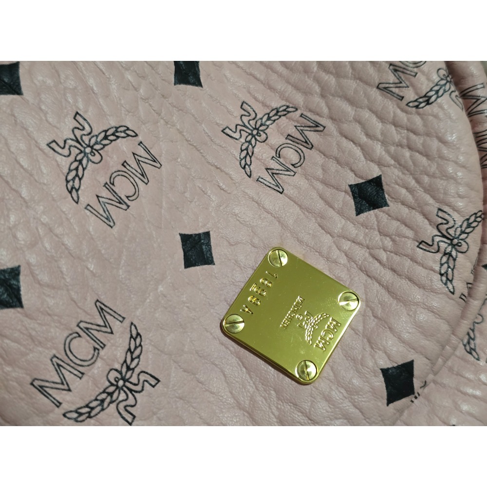 【二手/精品】MCM粉色後背包(可拆小包鏈背)-細節圖6