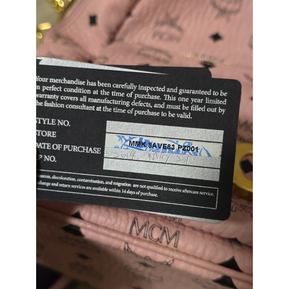 【二手/精品】MCM粉色後背包(可拆小包鏈背)-細節圖10