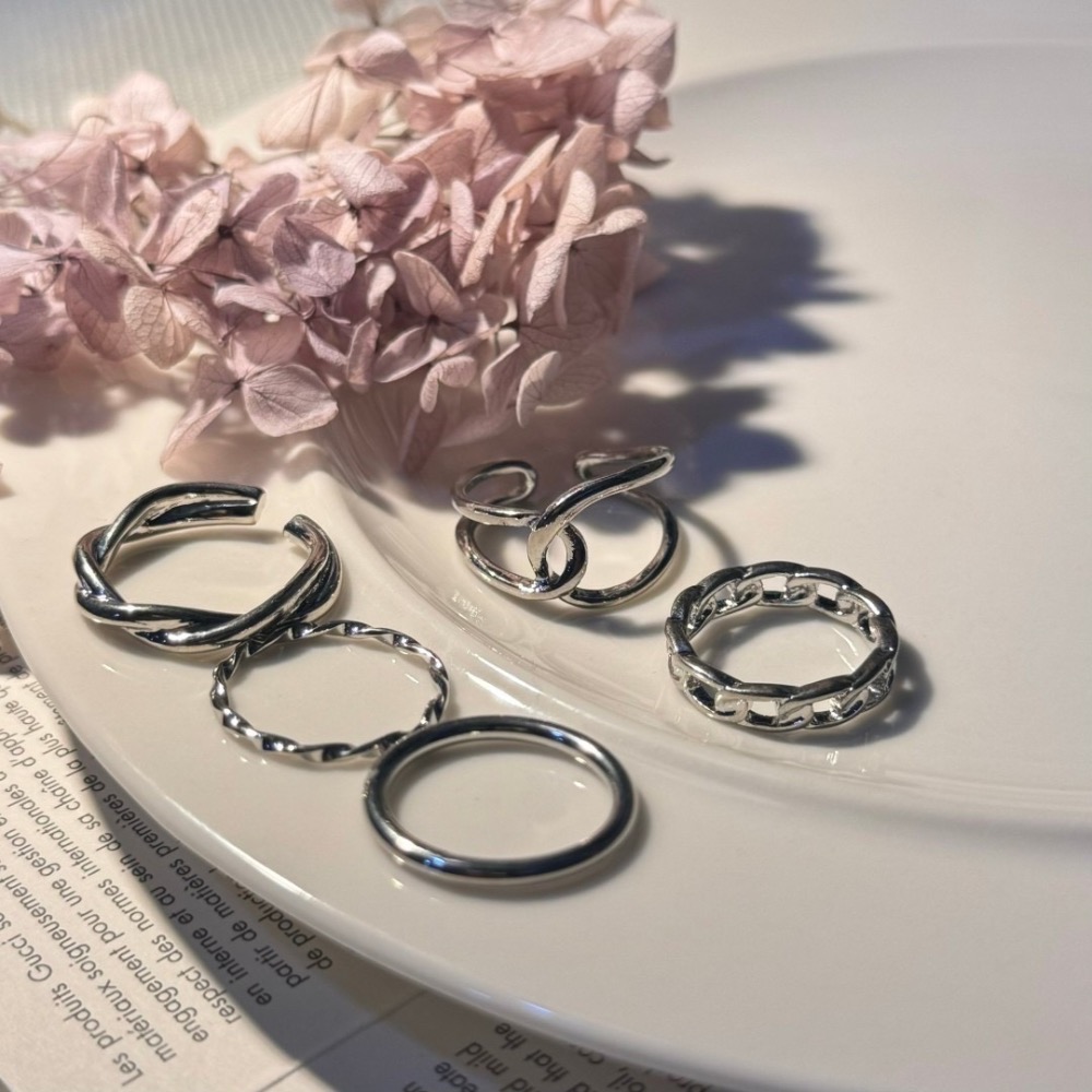 復古金屬個性5件套戒指（預購）-細節圖6