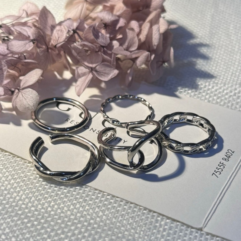 復古金屬個性5件套戒指（預購）-細節圖7