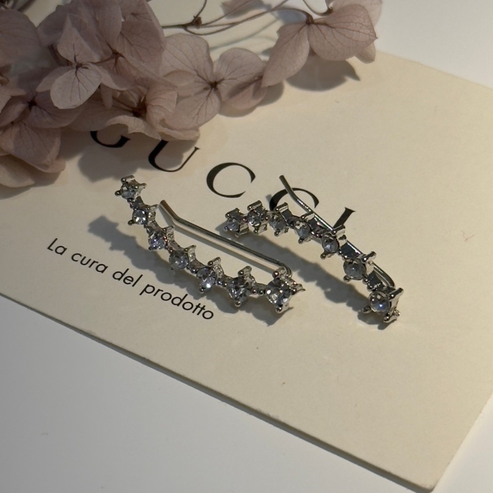 《925銀針》閃鑽氣質弧形耳環-細節圖7