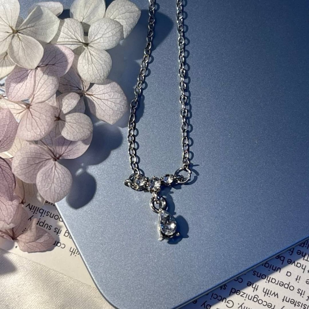 日韓鑽石水滴項鍊-細節圖5