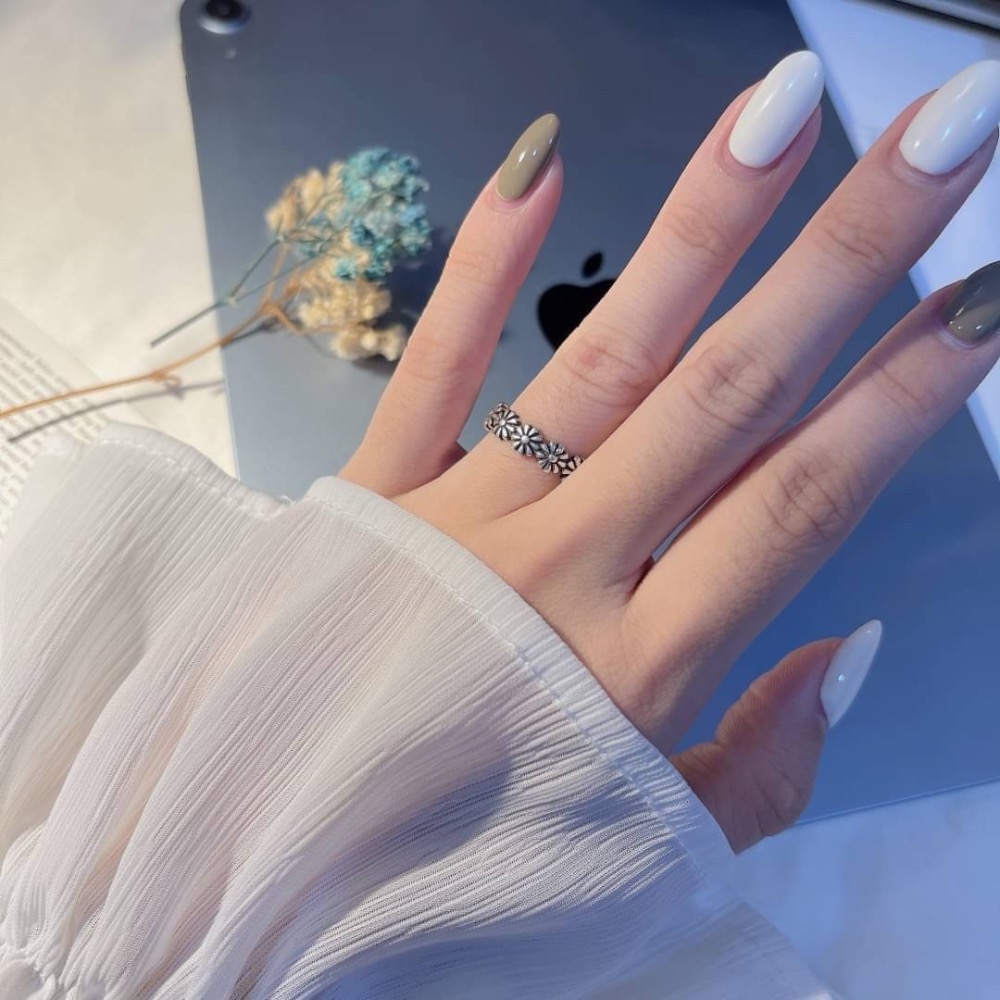 韓系復古花朵相連戒指-細節圖2