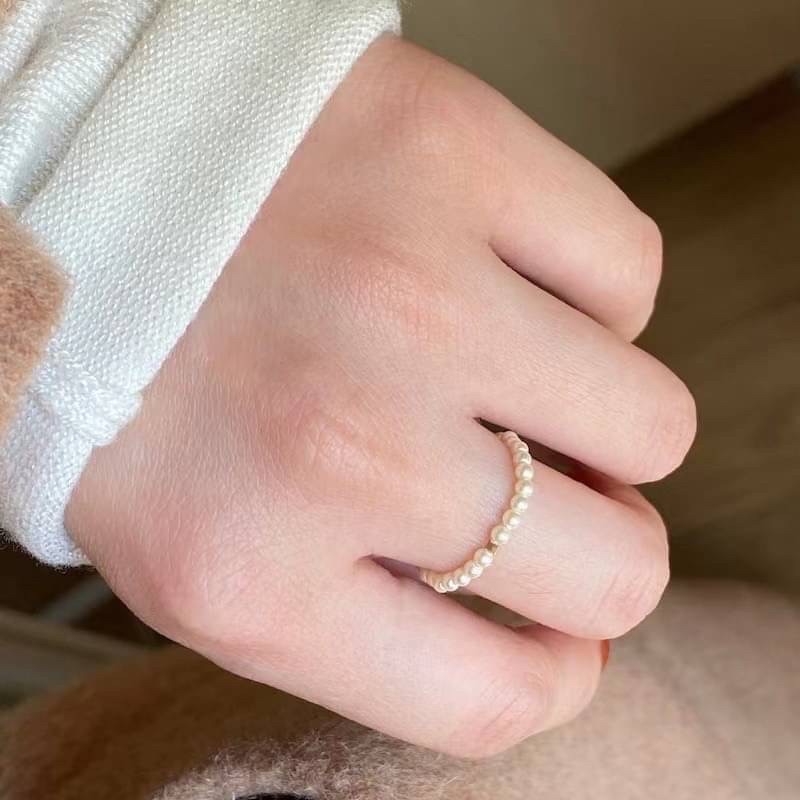 韓國手工極細珍珠戒指（預購）-細節圖4