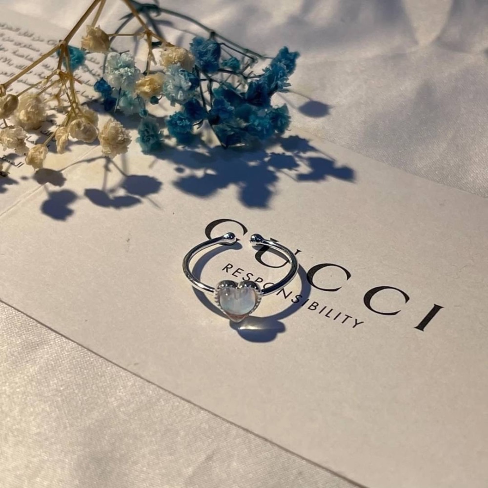 《925銀》愛心月光石炫彩戒指-細節圖5