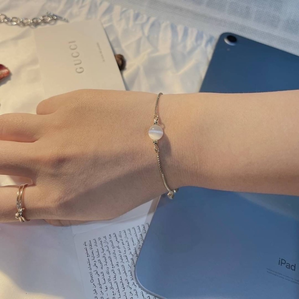 水晶貓眼石鑲鑽手鍊-細節圖4