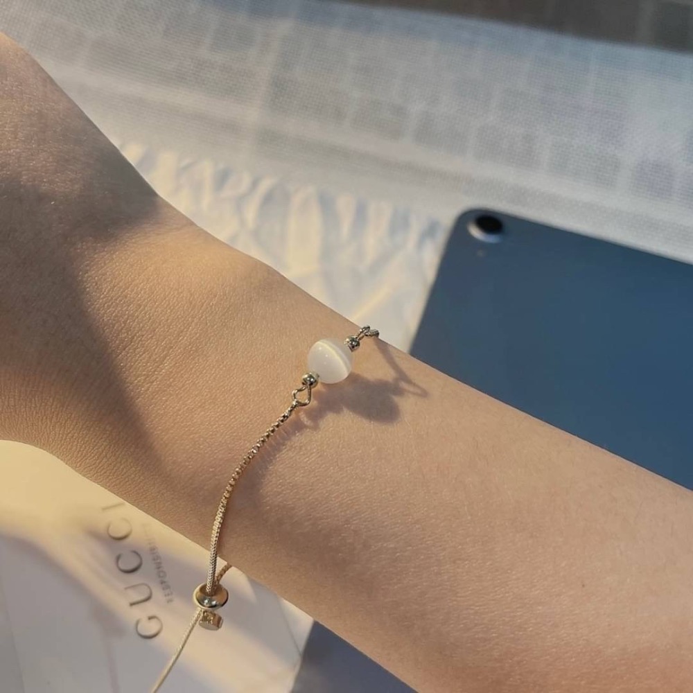 水晶貓眼石鑲鑽手鍊-細節圖5