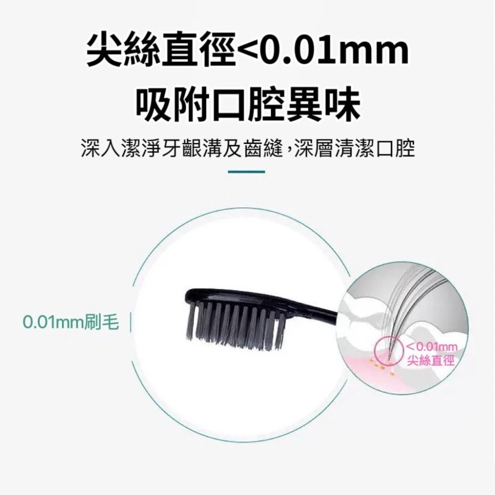 牙刷 竹炭牙刷 軟毛牙刷 口腔清潔 超細毛牙刷 牙齒 刷牙 成人牙刷 牙齒清潔 超細軟毛牙刷 備長炭牙刷 竹炭抑菌牙刷-細節圖3
