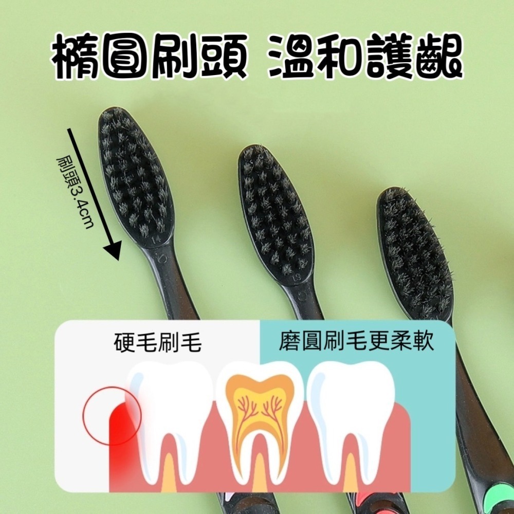 牙刷 竹炭牙刷 軟毛牙刷 口腔清潔 超細毛牙刷 牙齒 刷牙 成人牙刷 牙齒清潔 超細軟毛牙刷 備長炭牙刷 竹炭抑菌牙刷-細節圖5