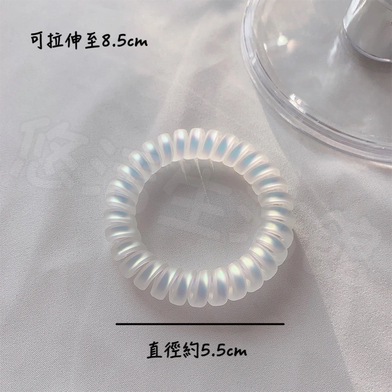 電話線髮圈 無痕髮圈 綁頭髮 韓系髮圈 橡皮筋 髮飾 髮束 磨砂霧面電話線髮圈 鐳射髮圈 人魚姬髮圈 螢光色 丸子頭-細節圖9