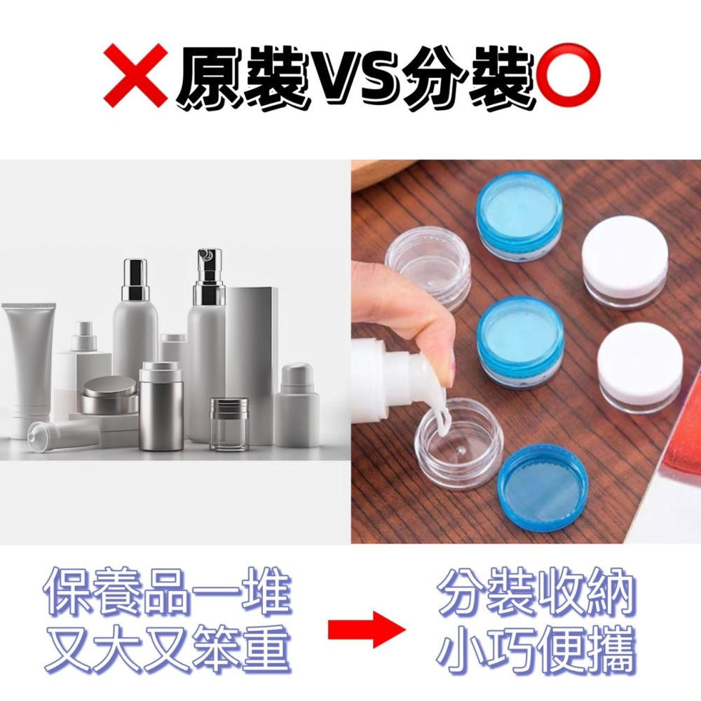 3G 5G 10G 分裝盒 面霜分裝盒 眼霜分裝盒 旅行組 保養品分裝 化妝品分裝 樣品盒 分裝瓶 隨身瓶 分裝罐 旅行-細節圖9