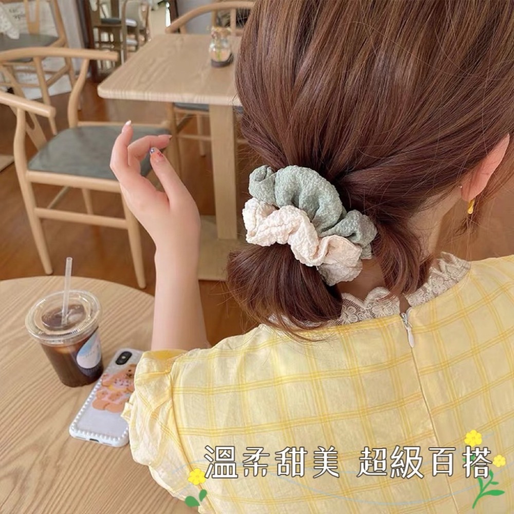 大腸髮圈 髮圈 大腸圈 髮飾 素色髮圈 頭繩 可愛髮圈 大腸圈髮束 馬尾髮圈 彈力髮圈 彈力髮束 韓國髮圈髮束 綁頭髮-細節圖3