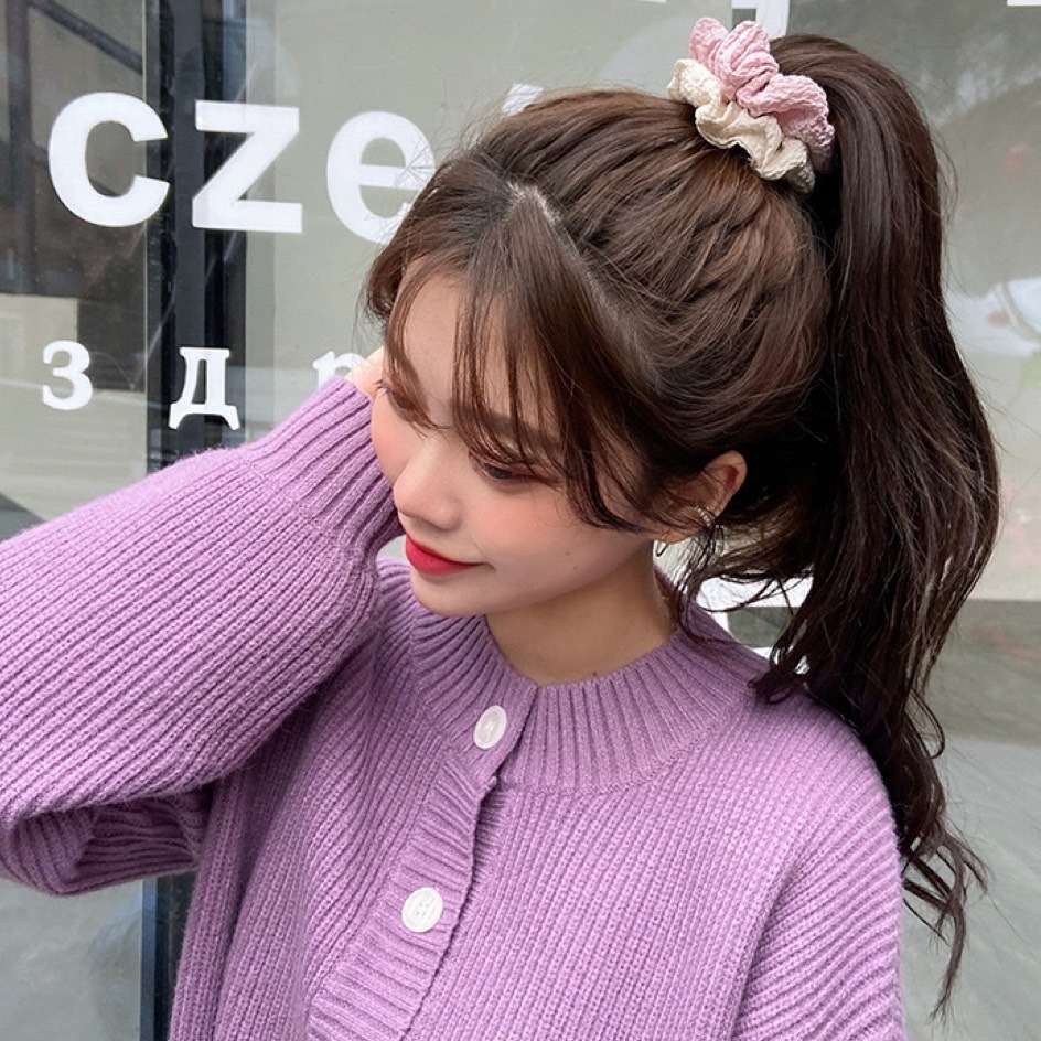 大腸髮圈 髮圈 大腸圈 髮飾 素色髮圈 頭繩 可愛髮圈 大腸圈髮束 馬尾髮圈 彈力髮圈 彈力髮束 韓國髮圈髮束 綁頭髮-細節圖5