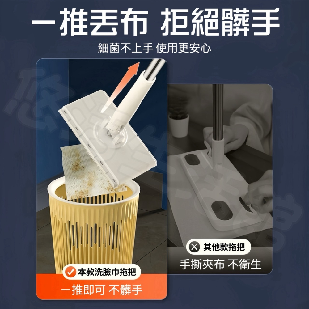 拖把 洗臉巾拖把 免洗拖把 平板拖把 免手洗拖把 小拖把 除塵紙拖把 懶人拖把 除塵拖把 居家清潔 拖地 乾濕兩用 除塵-細節圖6