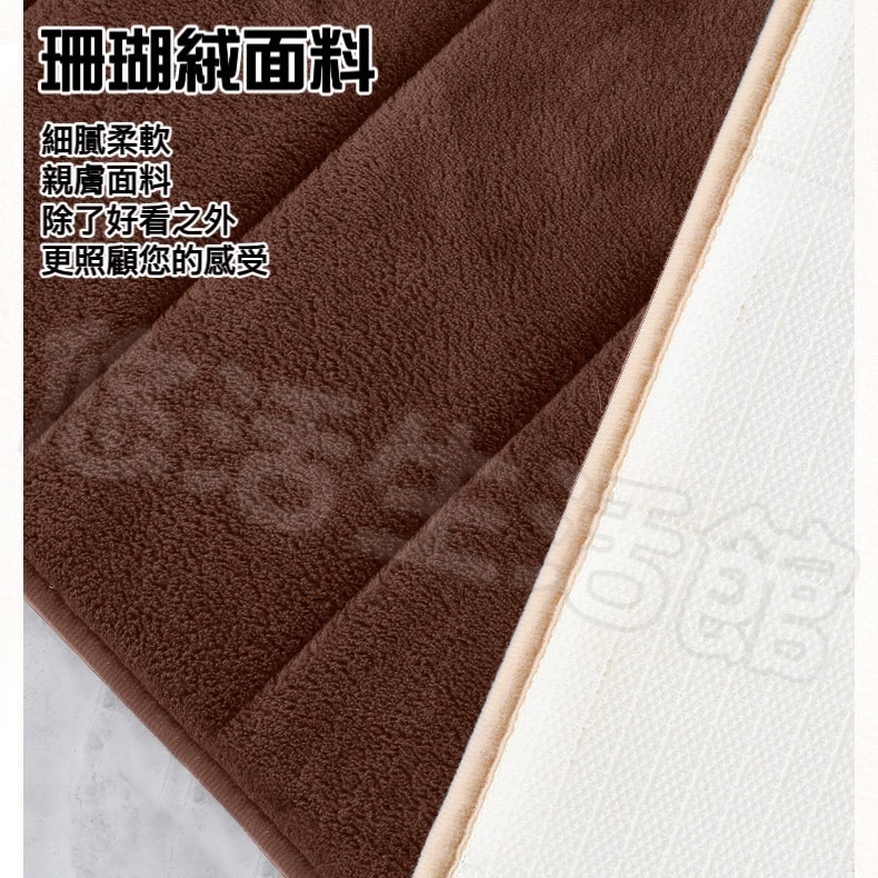 台灣出貨 珊瑚絨地墊 記憶地墊 腳踏墊 防滑墊腳踏墊 浴室腳踏墊 吸水地墊 臥室地墊止滑設計吸水地墊 記憶棉地墊 止滑墊-細節圖8