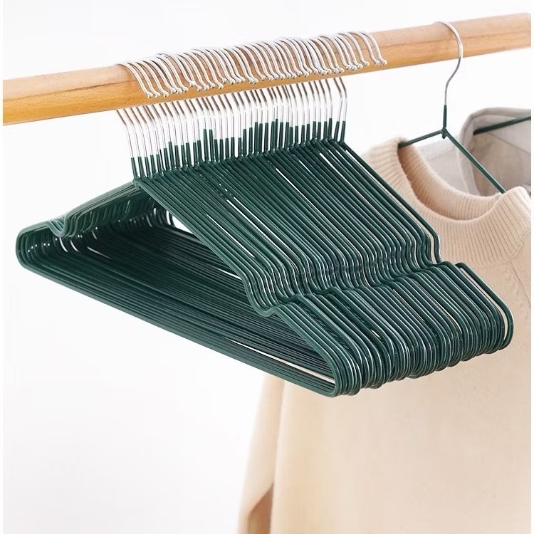 浸塑衣架 加粗加厚不鏽鋼防滑衣架 曬衣架 掛衣架 晾衣架 防滑衣架衣架 金屬衣架 成人衣架 加厚加粗衣架 曬衣架不鏽鋼-細節圖7