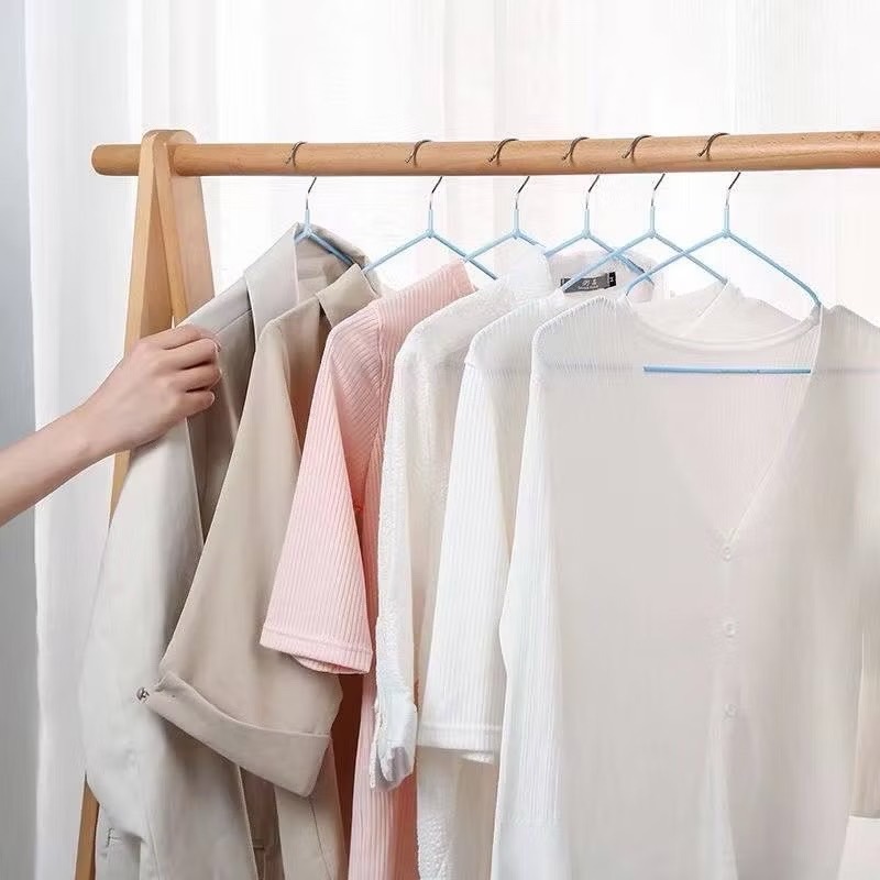 浸塑衣架 加粗加厚不鏽鋼防滑衣架 曬衣架 掛衣架 晾衣架 防滑衣架衣架 金屬衣架 成人衣架 加厚加粗衣架 曬衣架不鏽鋼-細節圖8