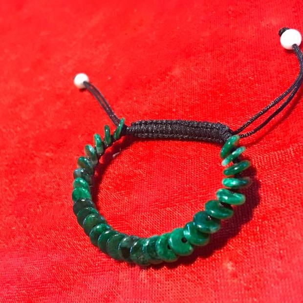 A貨花青翡翠平安招財手鍊(已售出勿下單)-細節圖3