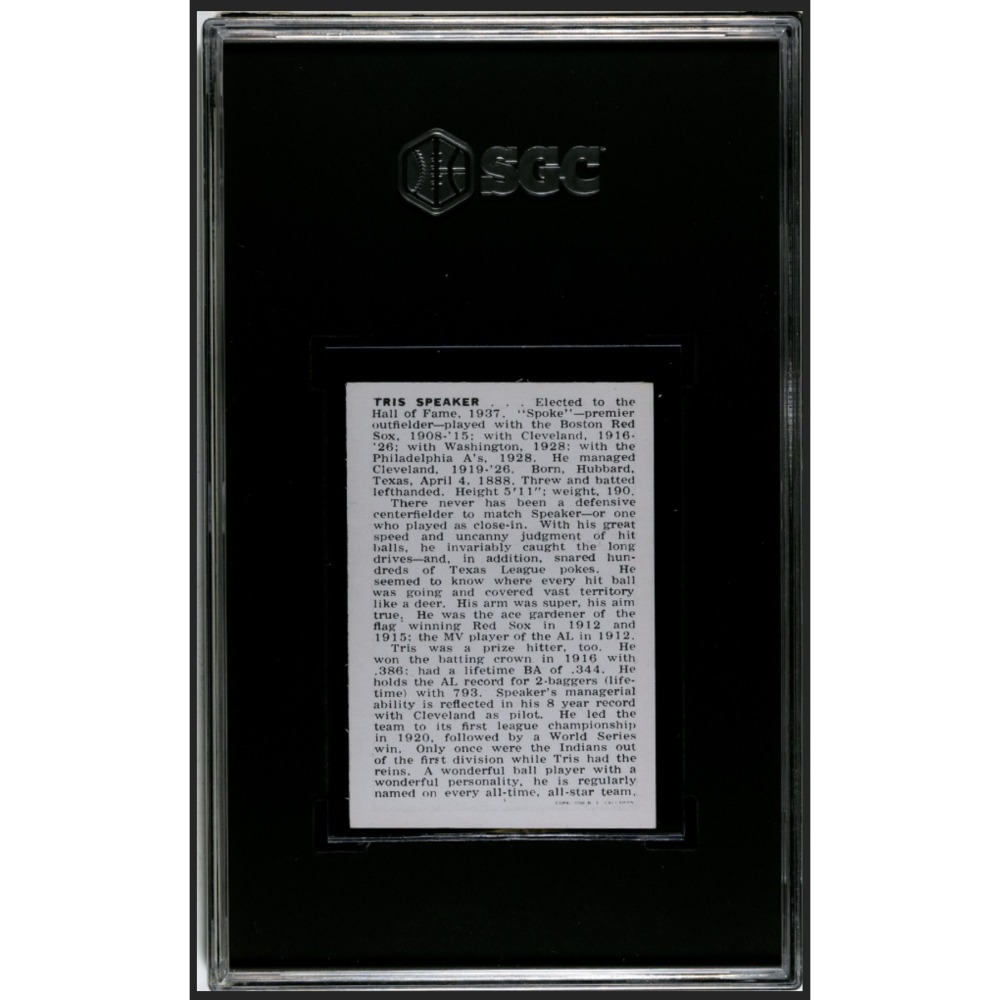 1950-56 Callahan HOF Tris Speaker 棒球卡-細節圖2
