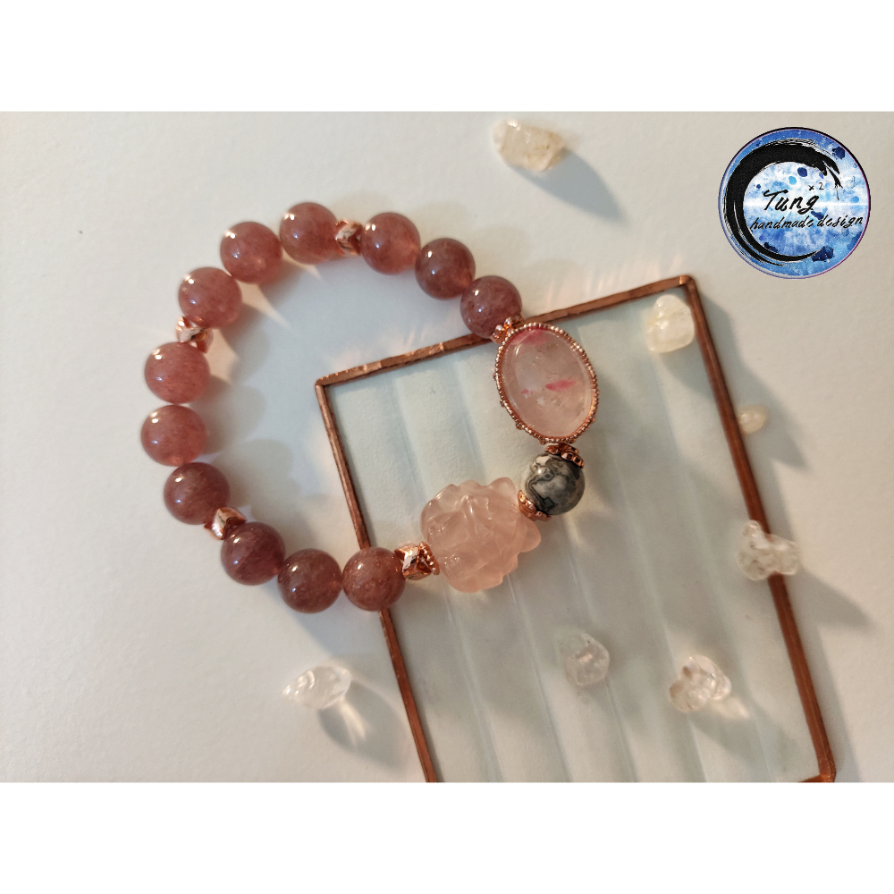 守護愛情草莓晶手鏈設計款-細節圖3