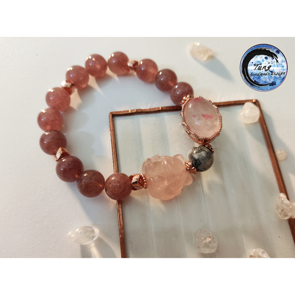 守護愛情草莓晶手鏈設計款-細節圖5