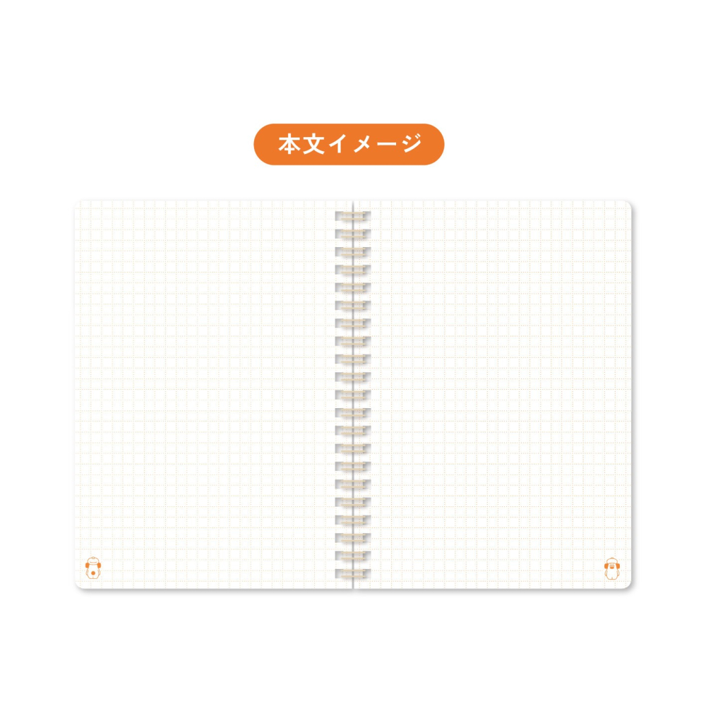 ⎪厭世文具⎪OHIGEnoPON 胡子碰碰 線圈方眼筆記本 B6-細節圖3