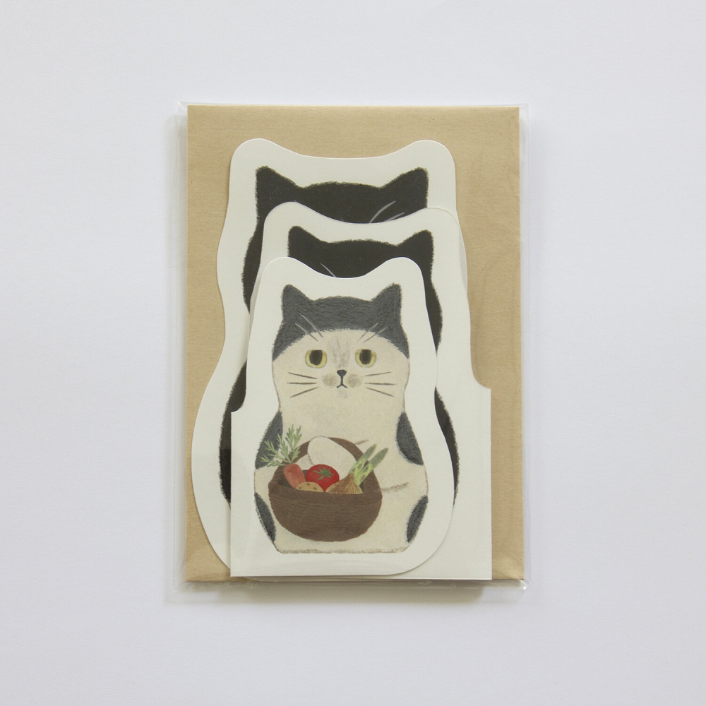 ⎪厭世文具⎪日本知名插畫 4legs 3隻貓咪萬用卡 生日卡 邀請卡-細節圖2