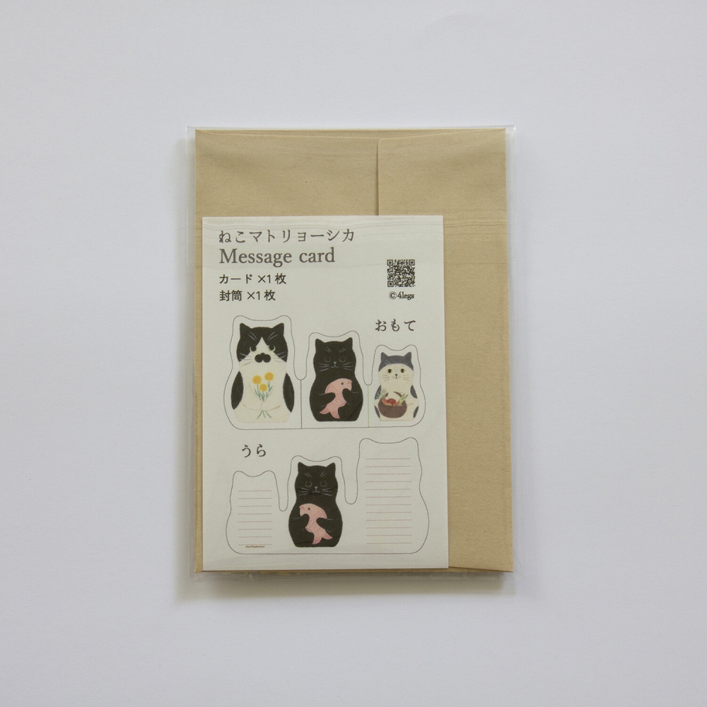 ⎪厭世文具⎪日本知名插畫 4legs 3隻貓咪萬用卡 生日卡 邀請卡-細節圖3