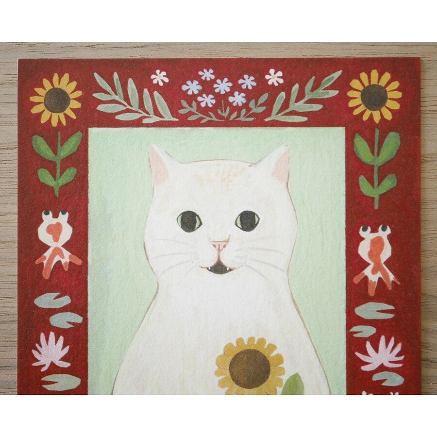 ⎪厭世文具⎪日本知名插畫 4legs 白貓明信片-細節圖2