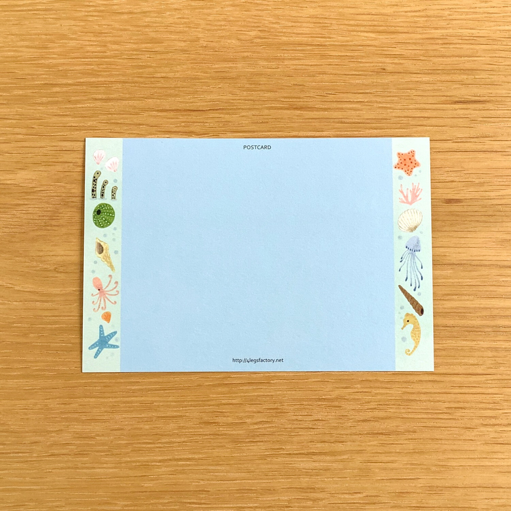 ⎪厭世文具⎪日本知名插畫 4legs 貝殼白貓明信片-細節圖5