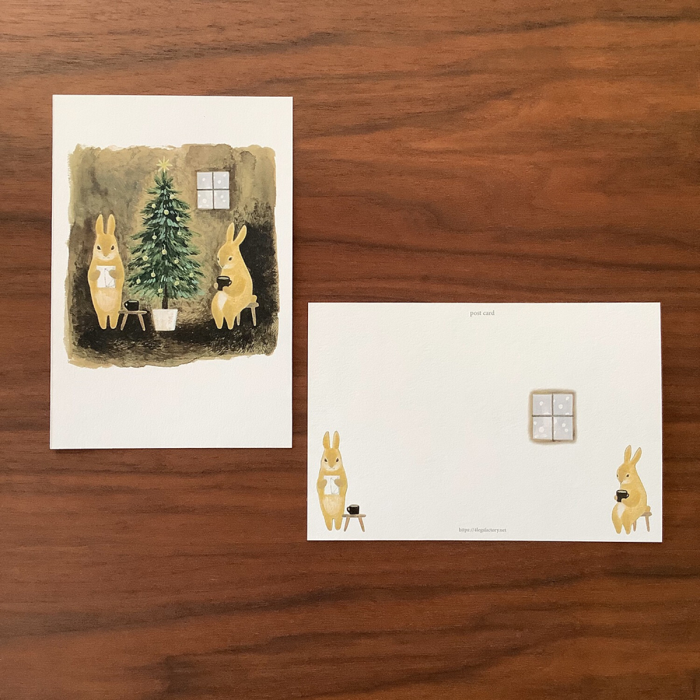 ⎪厭世文具⎪日本知名插畫 4legs 兔子聖誕節明信片-細節圖6